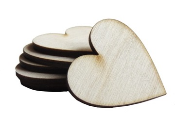 SKLEJKA drewniane Serce 6 szt. SERCA 4 cm heart