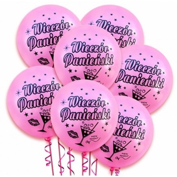Balony 30 cm Wieczór Panieński różowy 5 sztuk