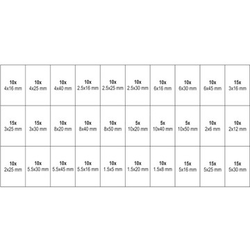 Булавки пружинные 315шт, микс размеров Yato