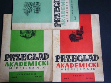 PRZEGLĄD AKADEMICKI MIESIĘCZNIK 1947 1948 3 SZTUKI