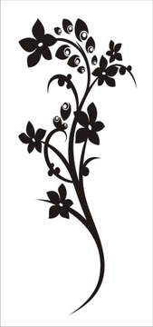 Naklejka na ścianę motyle kwiaty dekor Ornament 61