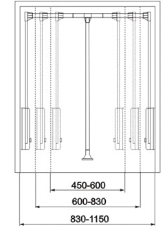 фото ориг. №2, Pantograph for cabinets aluminum 83 - 115 centimeters thrust