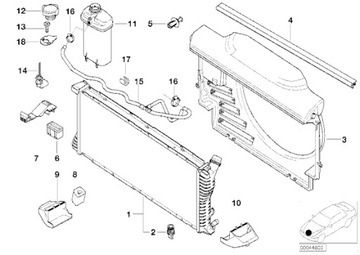 Держатель радиатора BMW E39 520 523 525 528 530 540