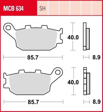 Klocki hamulcowe TYŁ Yamaha FZ1 FZ8 R6 R1