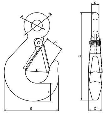 КРЮК С БЕЗОПАСНОСТЬЮ WLL 2,5т ОЦИНКОВАННЫЙ СЕРТИФИКАТ - 1 шт.