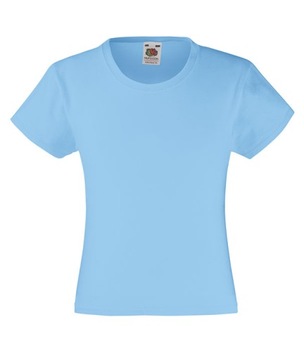 Fruit of the Loom koszulka t-shirt Girls Sky 5-6