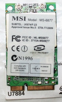 Б/у беспроводная сетевая карта Mini PCI-E