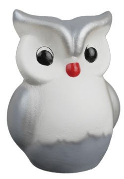 SKARBONKA SOWA DEKORACYJNA CERAMICZNA DUŻA 23x18 szara polskiej produkcji