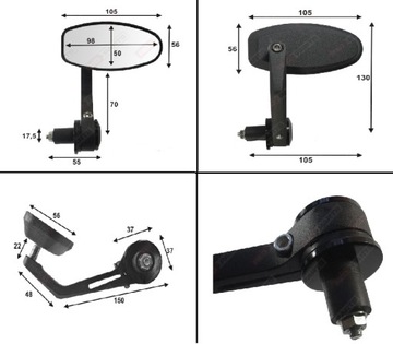 Мотоциклетные зеркала с рулем 22 мм ВЫХОД