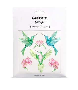 Paperself tatuaż kolibry kolorowe wzory zestaw