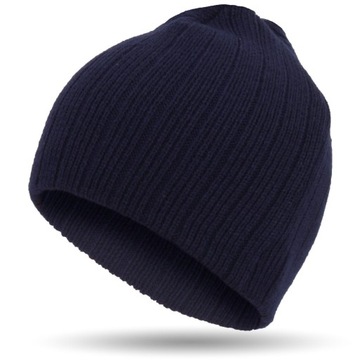 W307B BEANIE CZAPKA ZIMOWA Z DZIANINY GRANATOWA