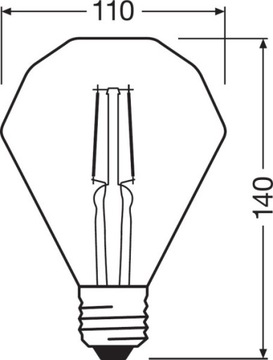 Светодиодная лампа 4.5W 40W Декоративная OSRAM Vintage Diamond