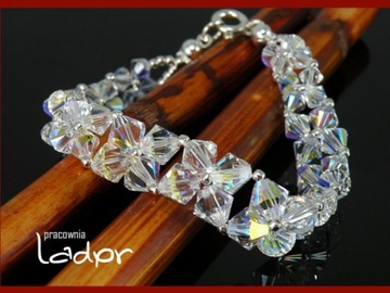 Свадебный браслет с кристаллами SWAROVSKI, переливающийся