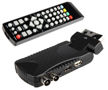 DEKODER DVB-T2 HEVC TV NAZIEMNEJ TUNER HD ANTENA WIFI PILOT BATERIE ZESTAW