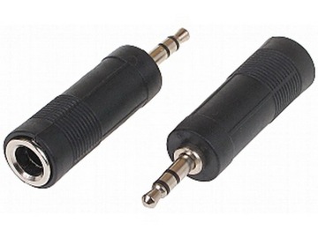 PRZEJŚCIE JACK WTYK 3.5mm /JACK GNIAZDO 6.3mm ABCV