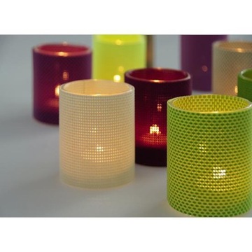 Zestaw 3 świeczników szklanych tealight pomarańcz