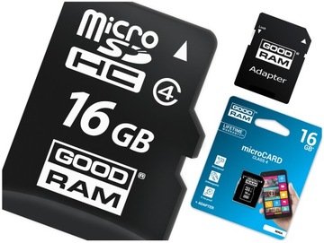 GOODRAM KARTA MICRO SD 16GB PAMIECI + ADAPTER SDHC