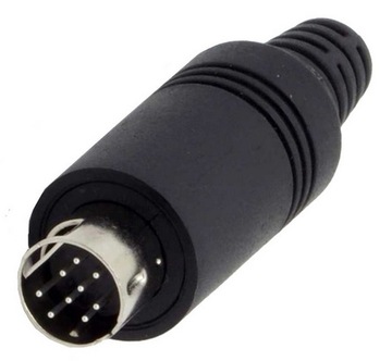 Wtyk mini DIN 9 pin 9p na kabel do montażu (1178)