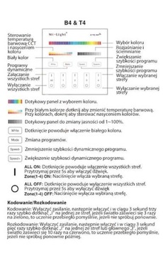 Пульт дистанционного управления Milight T4 RGB CCT RGBW 4-зонный 230В