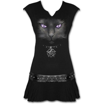 Tunika Sukienka SPIRAL black cat GOTHIC rozm. XL