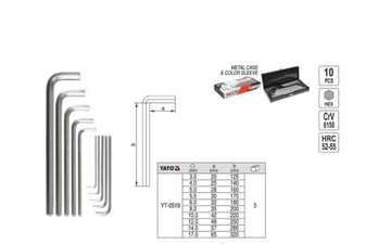 YATO YT-0519 Шестигранные ключи, длина 3-17 мм