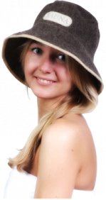 ШАПКА ДЛЯ САУНЫ ВОЙЛКА, БЕЛАЯ НИТЬ, РАЗМЕРЫ XL-XXL