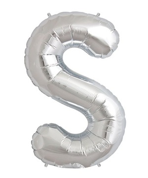 SREBRNY BALON KSZTAŁT LITERY 40CM SREBRNA LITERA S