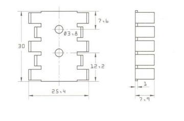 РАДИАТОР FI345/30/SE SOT32/TO126/TO220 за 3 шт.