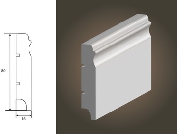 Listwa przypodłogowa cokół MDF Odessa 80 PLUS