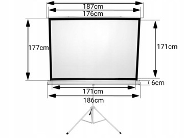 Полуавтоматический проекционный экран TRIPOD 180x180 100''