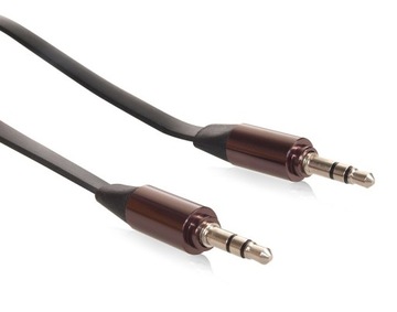 Kabel Mały Jack 3,5mm Wtyk-Wtyk 1m Metalowe Płaski