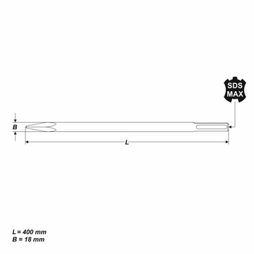 Долото SDS-MAX Остроконечное 400 мм