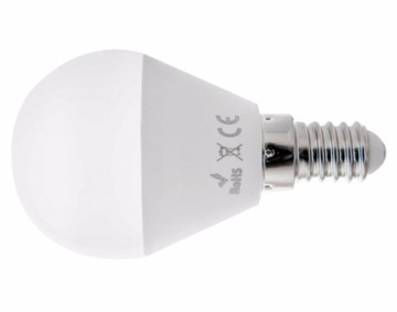 ŻARÓWKA LED SMD G45 E14 1W KULKA BIAŁA CIEPŁA