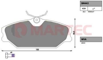 Тормозные колодки ПЕРЕДНИЕ Renault SCENIC 1 '99-2003