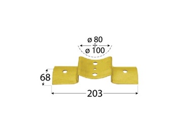 Соединитель круглой балки fi 80 fi 100 LBO1 68x203