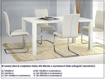 БЕЛЫЙ ЛАКИРОВАННЫЙ СТОЛ КУХНЯ ГОСТИНАЯ ВЫСОКИЙ БЛЕСК