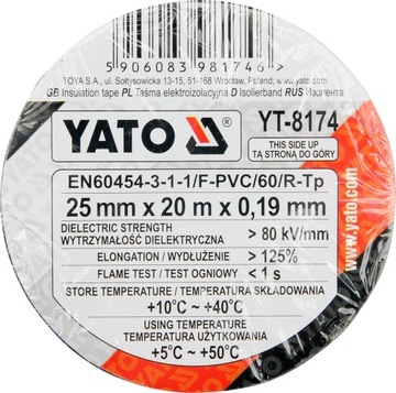 Taśma izolacyjna Yato YT-8174 2,5cm x 20m