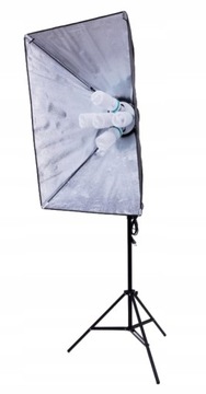 2x lampy 425W SOFTBOX 60x90 statyw ZESTAW ciągłe