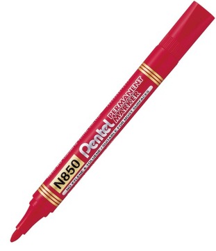 Перманентный маркер PENTEL N850, круглый наконечник, КРАСНЫЙ