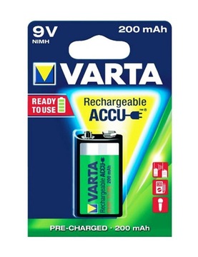 AKUMULATOREK VARTA 9V 6F22 200mAh AKUMULATOR Ni-MH