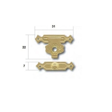 Никелированная защелка для ящиков 22х31мм.