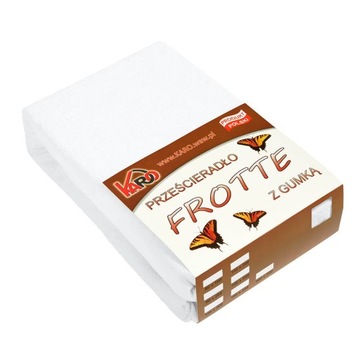 Prześcieradło frotte z gumką 80x160 białe KARO