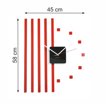 Nowoczesny zegar ścienny POINTS 60 cm cichy DIY PL