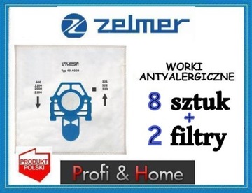 ZELMER METEOR 2 ODYSSEY ELF 2 СУМКИ 8 ШТ. + 2 ФИЛЬТРА