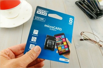 Карта micro SDHC GOODRAM 8 ГБ Карта microSD 8 ГБ + адаптер SD