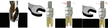 Резьбовая вставная втулка M10 x 1,5, обрыв резьбы