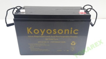 ГЕЛЕВАЯ АККУМУЛЯТОРНАЯ БАТАРЕЯ KOYOSONIC 12 В NPCG 100 Ач, РАСШИРЕННЫЙ ГЛУБОКИЙ ЦИКЛ, 12 ЛЕТ!