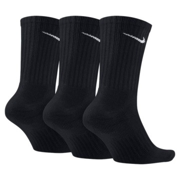 Носки Nike Unisex Value Cotton Crew, черные, размеры 36–39, унисекс