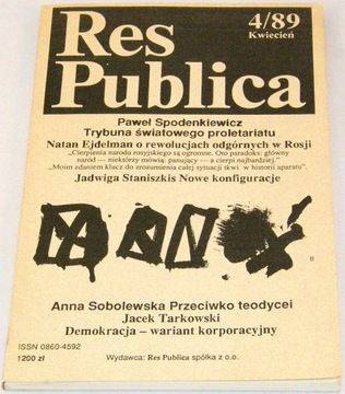 Res Publica 4/89 (Jadwiga Staniszkis, Jacek Tarkowski, Natan Ejdelman)