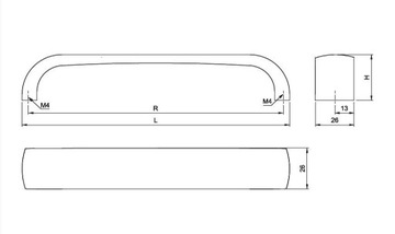 AMIX A010-128 ХРОМИРОВАННАЯ МЕБЕЛЬНАЯ РУЧКА